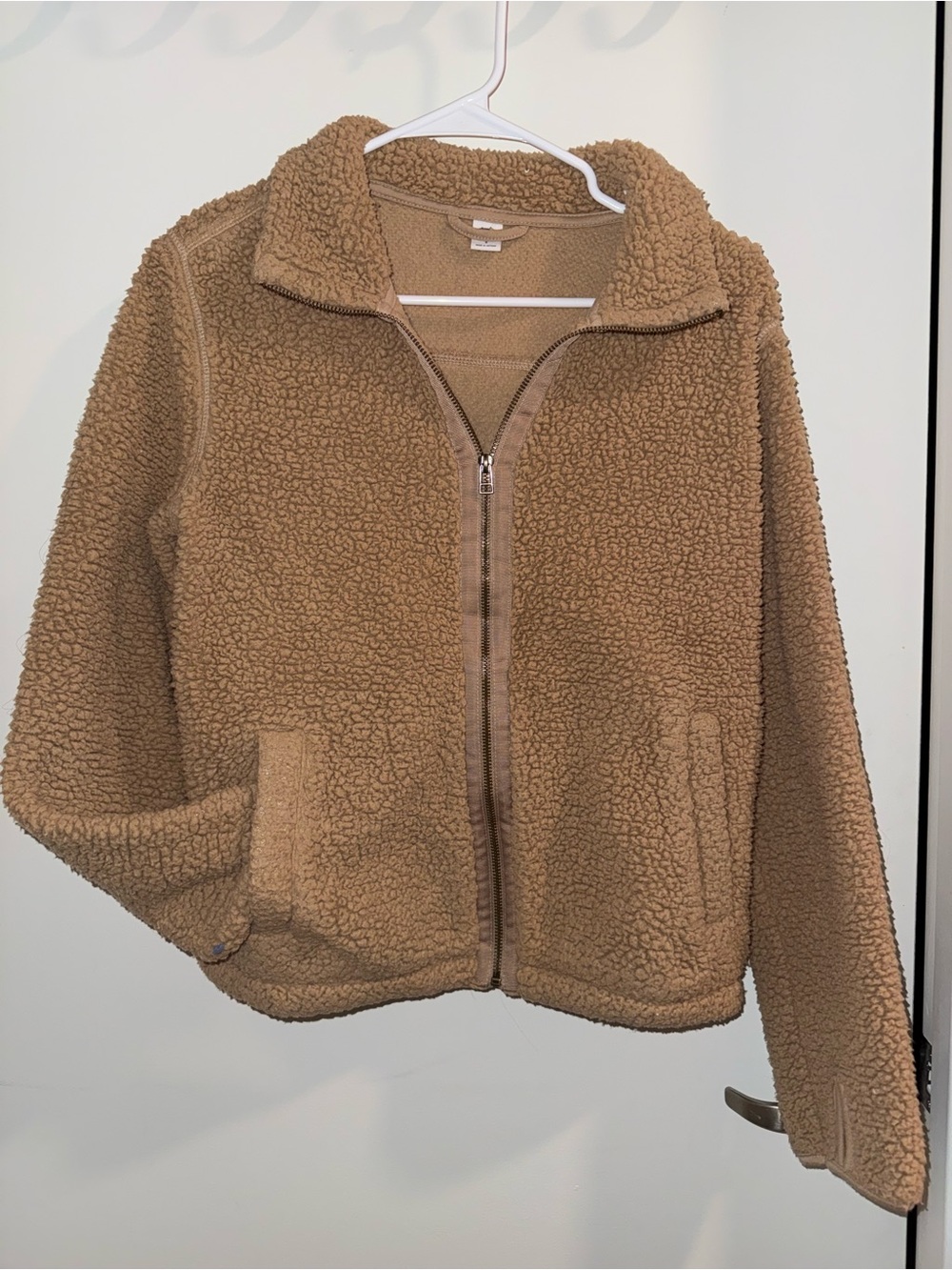 Old Navy Tan Sherpa Full-Zip Jacket